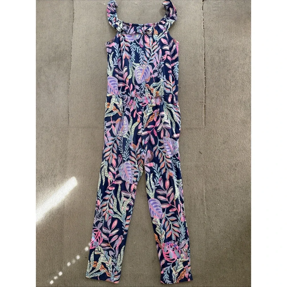 Lilly Pulitzer‎ Girls Romper Tropical Jungle Floral Resort One Piece Medium